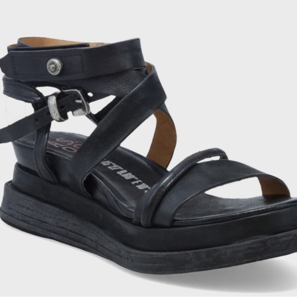 A.S.98 Labo Black Strappy Sandals NWT🦋